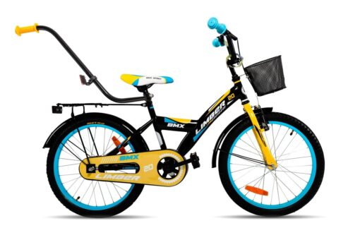 Rower dziecięcy limber 20 boy czarno-żółty + prowadnik 2019 Rowery dla dzieci