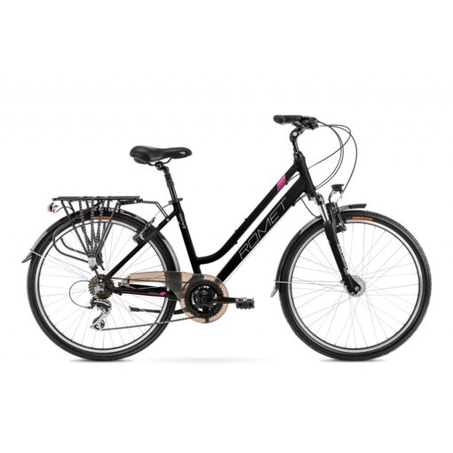 romet: rower trekkingowy romet gazela 26 2 2022, kolor czarno-różowy, rozmiar 17" Rowery dla dzieci