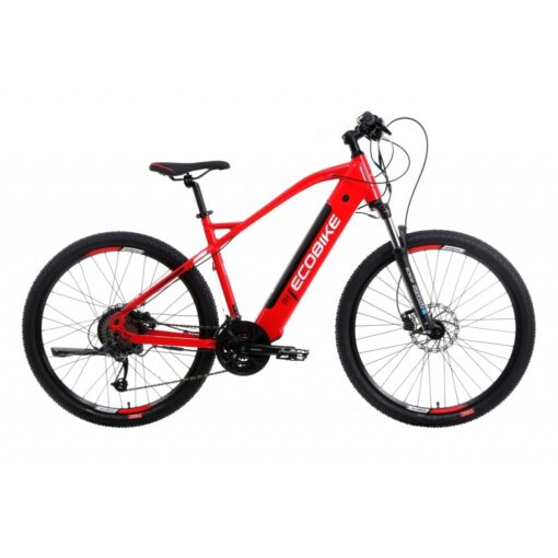 rower górski elektryczny ecobike sx4 2022 czerwony-19cali-bateria 13ah ecobike
